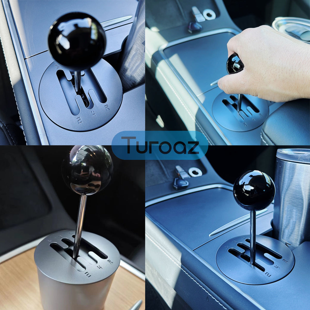 TUROAZ Manual Gearshift Toy Gift Fit for Tesla Model 3 Y Accessories, Gear Shift Knob Lever, Replace Center Console Cup Holder
