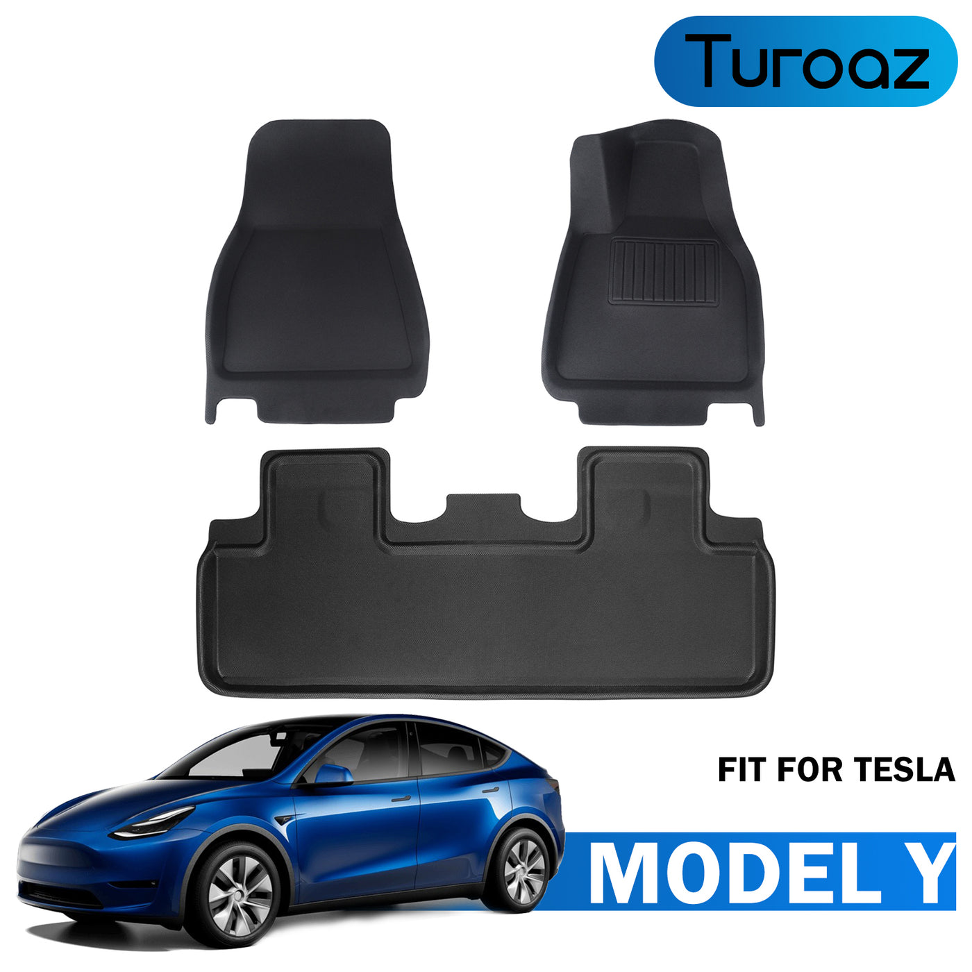 Turoaz Right-Hand Drive Floor Mats Fit For Tesla Model Y 2021up, Floor