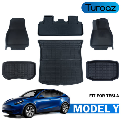Turoaz Right-Hand Drive Floor Mats Fit For Tesla Model Y 2021up, Interior Accessories (Set of 6)