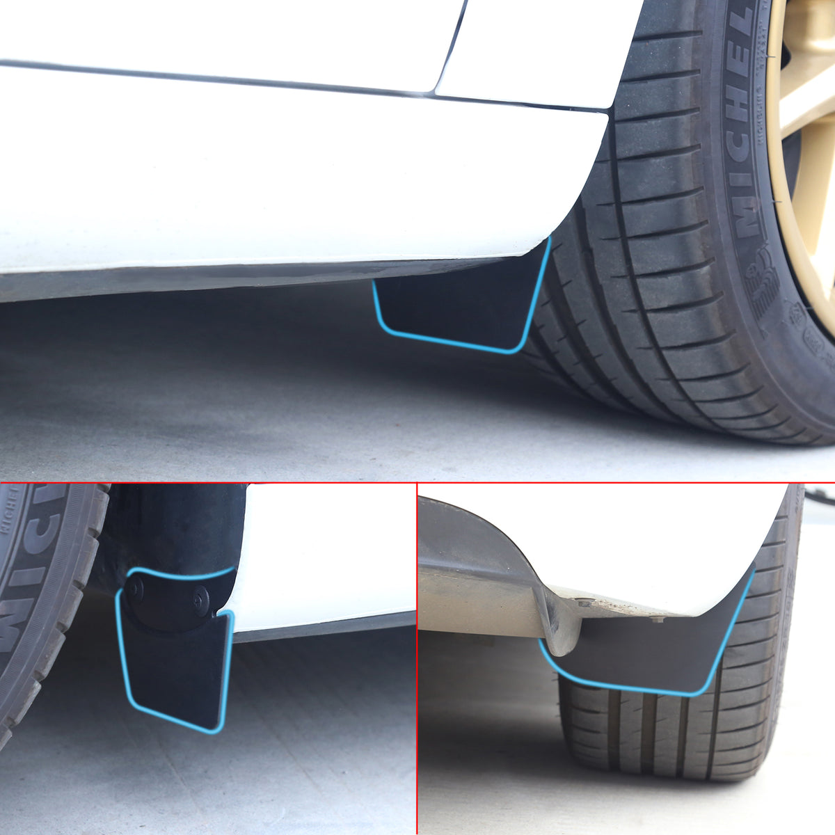 TUROAZ Invisible Mudguards Fit for Tesla Model 3/Y, TPE No Drilling Mud Flaps, Tire Splash Guards, Vehicle Sediment Protection,  Fender Front and Rear (Set of 4)