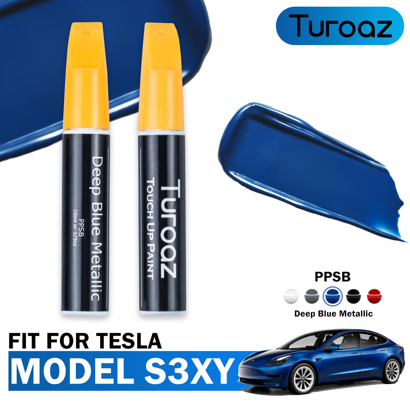 Turoaz Color Matched Touch Up Paint Pen Brush Compatible with Tesla Mo