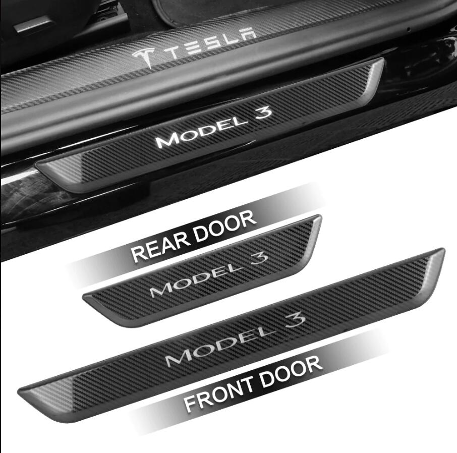  tesplus Tesla Illuminated Door Sill Protector for 2020-2023  Model 3,4PCS Carbon Fiber Welcome Pedal with Led Light,Magnetic Control  Illumination Scuff Plate Door Entry Guard for Tesla Model 3 : Automotive
