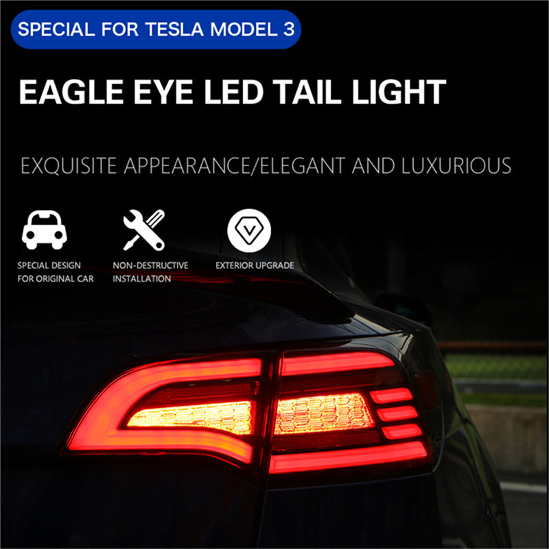 LED Dynamic Taillight Taillamp Assembly for Tesla Model 3 / Y