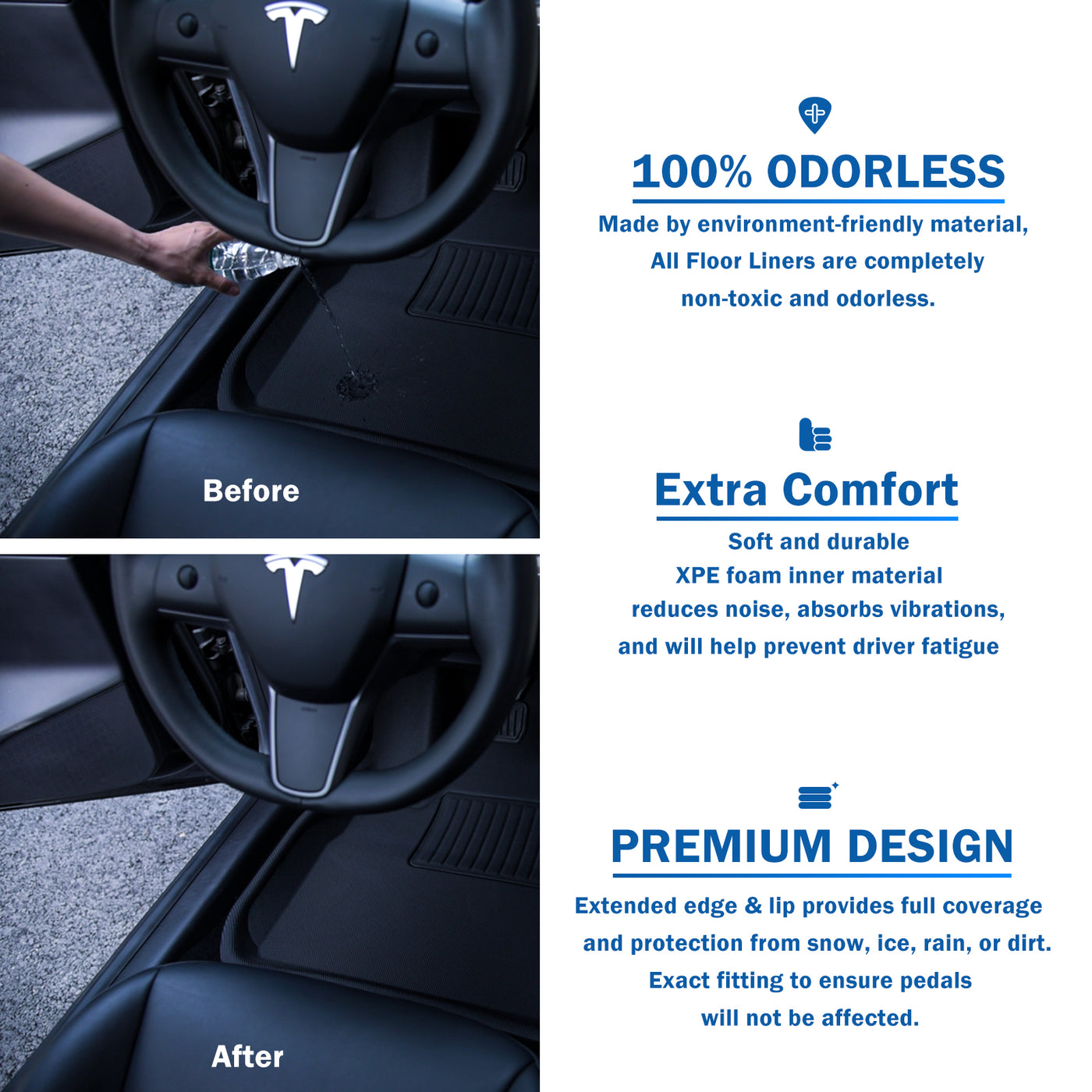 Floor Liners Car Interior Accessories Floor Mats for Tesla Model 3 - China  Trunk Mat, TPE Car Mat